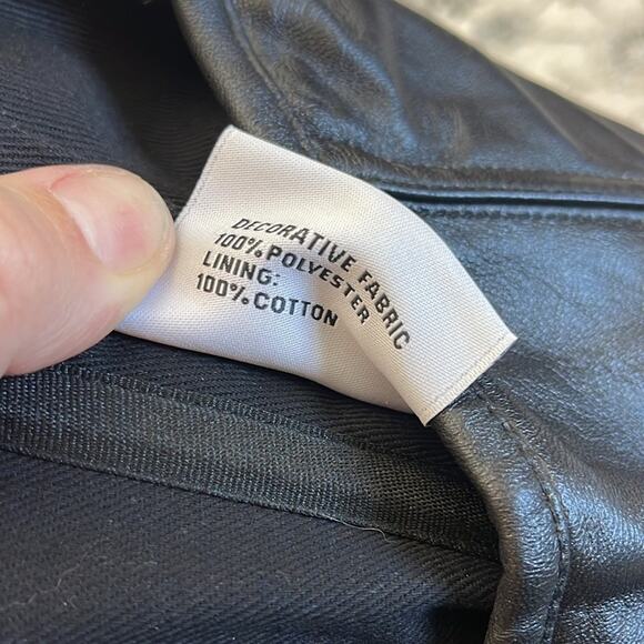 MEANA STYLES Black Faux Leather Hook Front Boned Corset Size 24” - Picture 6 of 9